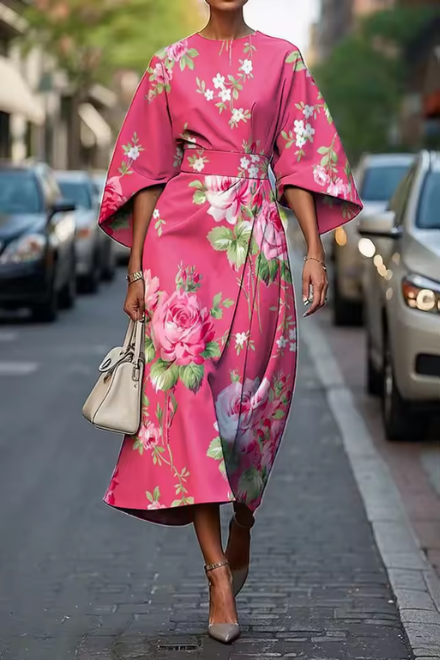 Kimono Dress | Robe Midi Féminine à Silhouette Élégante et Fluide