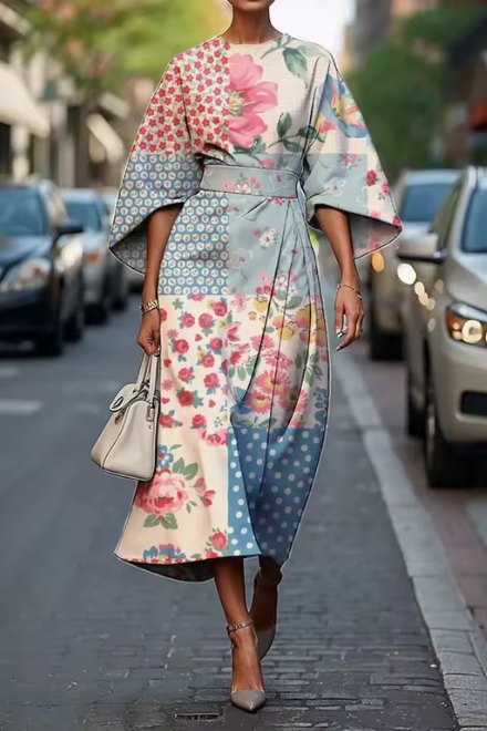 Kimono Dress | Robe Midi Féminine à Silhouette Élégante et Fluide