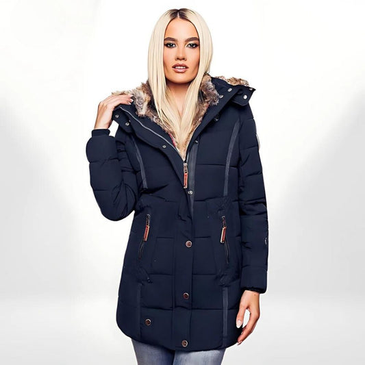 Daphélise | Manteau matelassé femme avec zip et capuche amovible