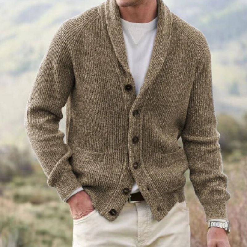 Alec | Cardigan Homme Classique | Pull Col Châle Intemporel