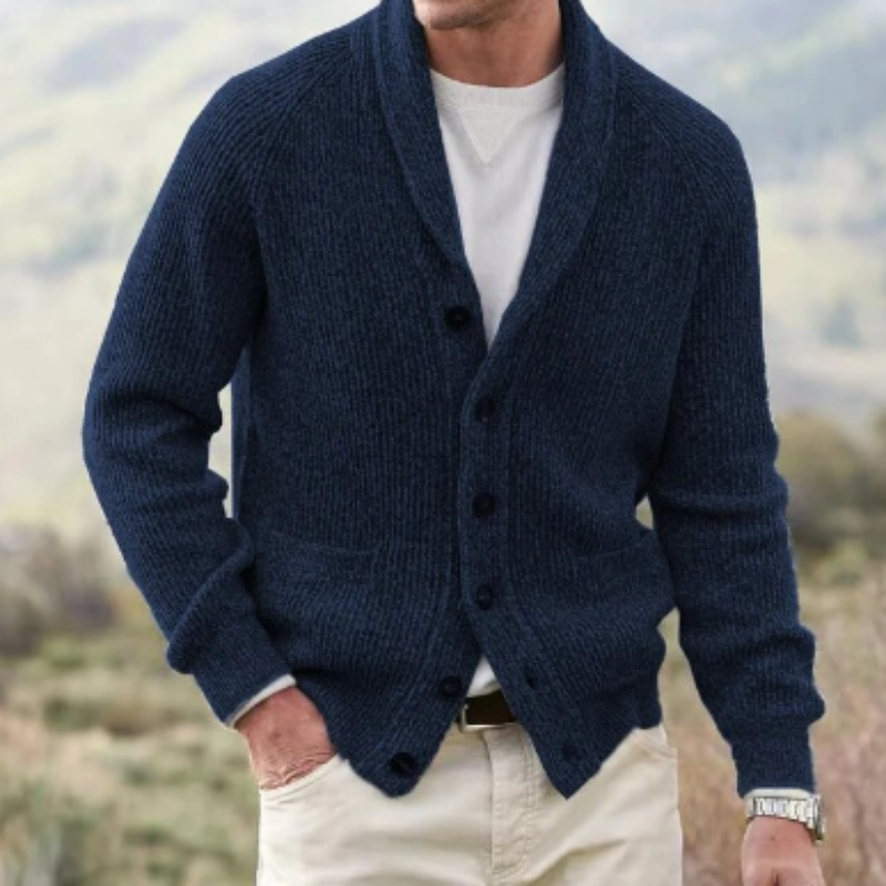 Alec | Cardigan Homme Classique | Pull Col Châle Intemporel