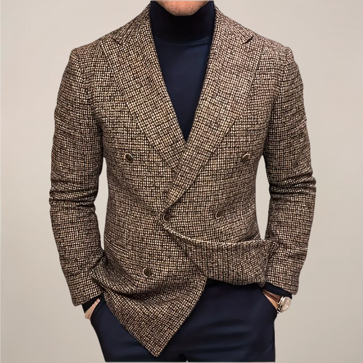 Bennett | Blazer Homme Slim Fit | Veste Tailored à Carreaux Double Boutonnage