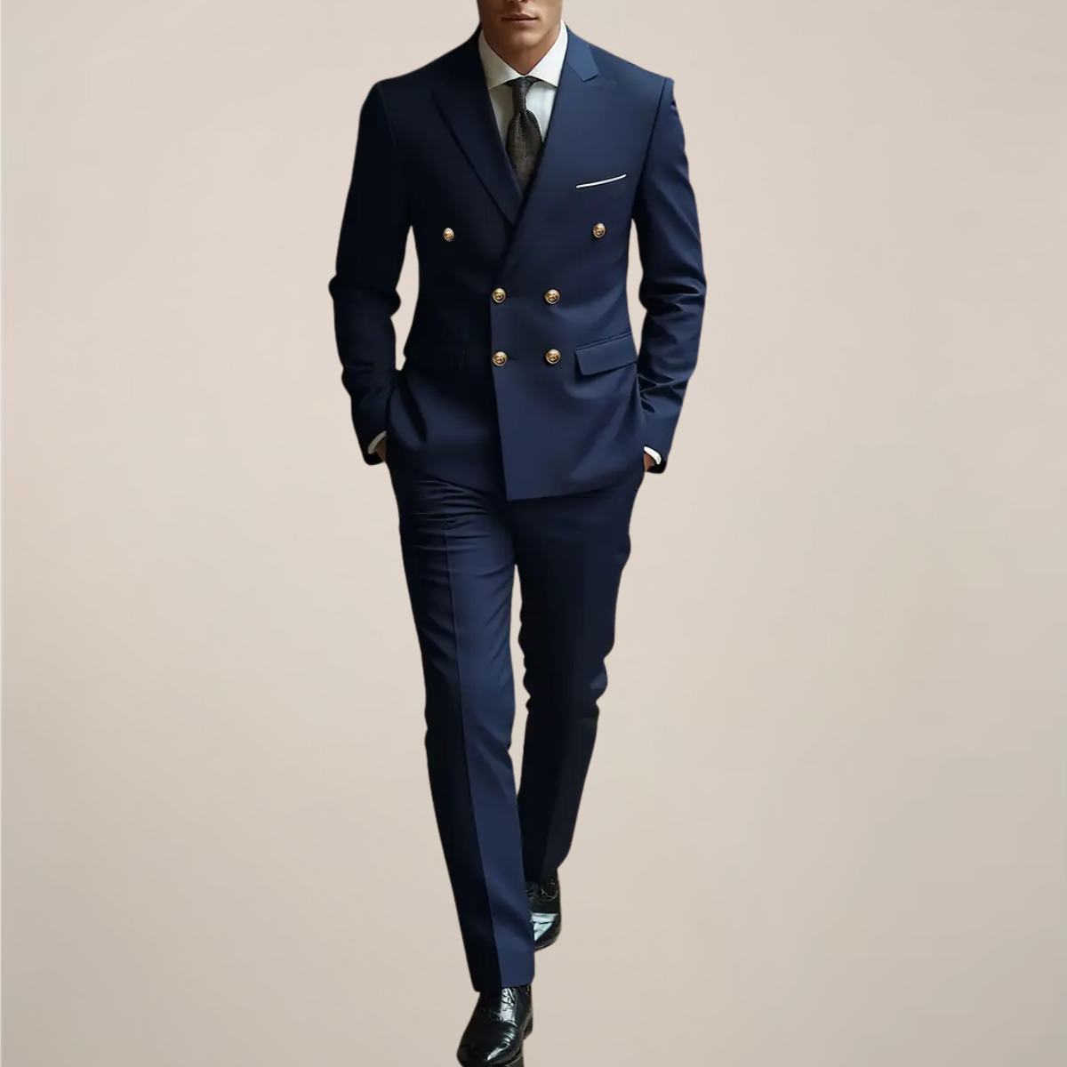 Yann | Costume Homme Double Boutonnage | Ensemble Deux Pièces Élégant pour Mariages et Occasions Formelles