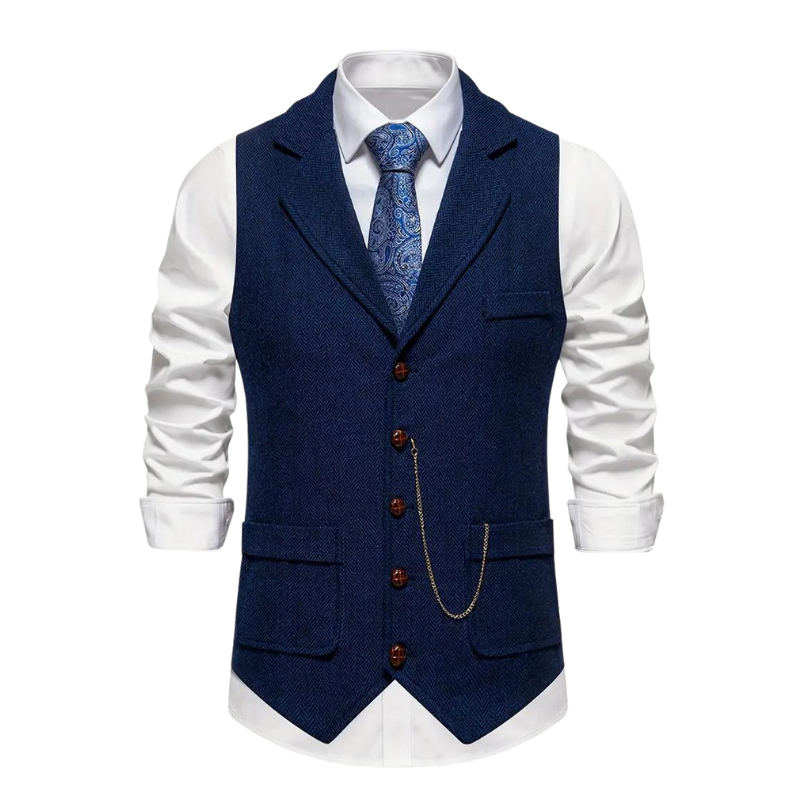 Gilet Tweed Homme | Élégance Vintage Longue | Style Classique et Raffiné