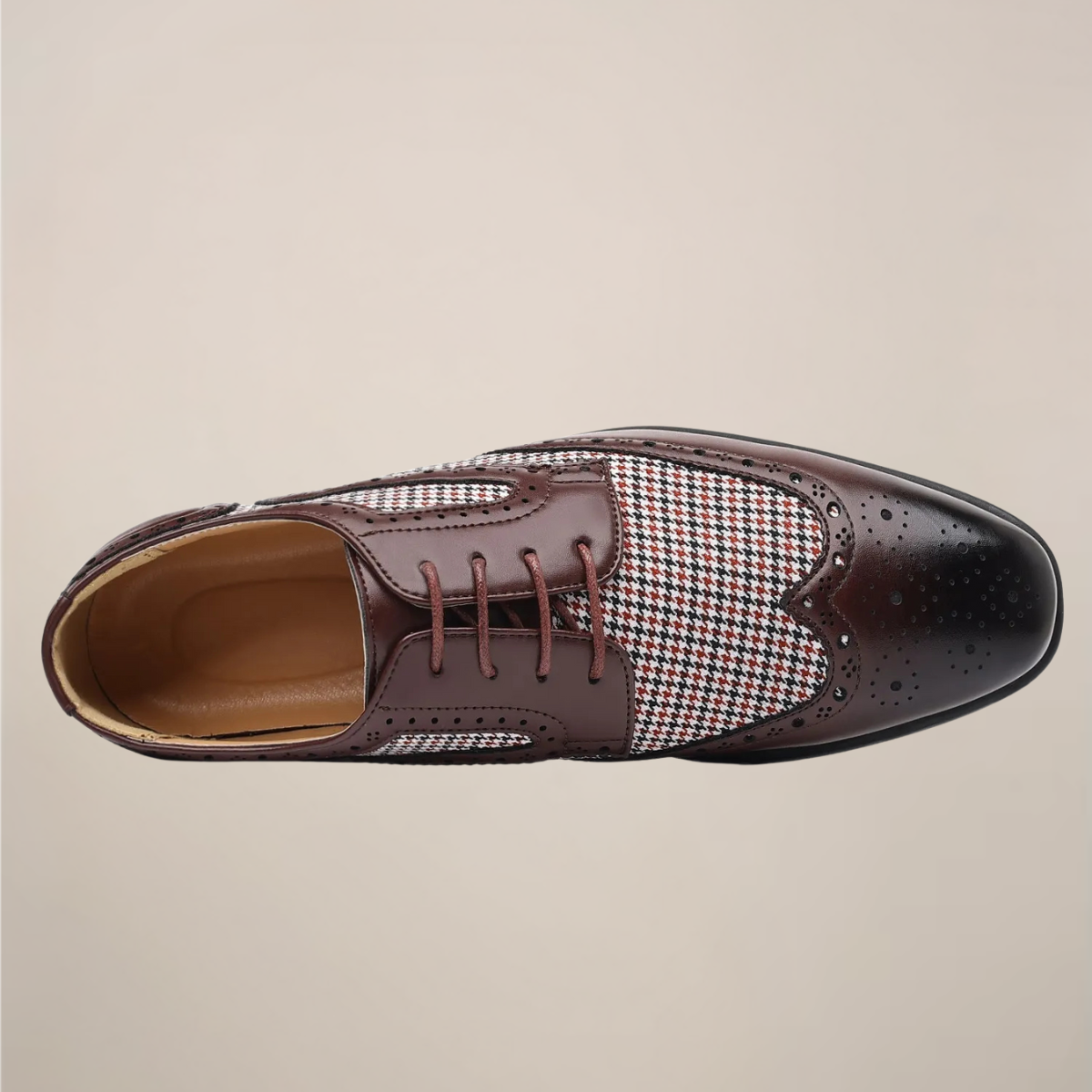 Alex | Chaussures Homme Oxford Pied-de-Poule | Détails Brogue Classiques