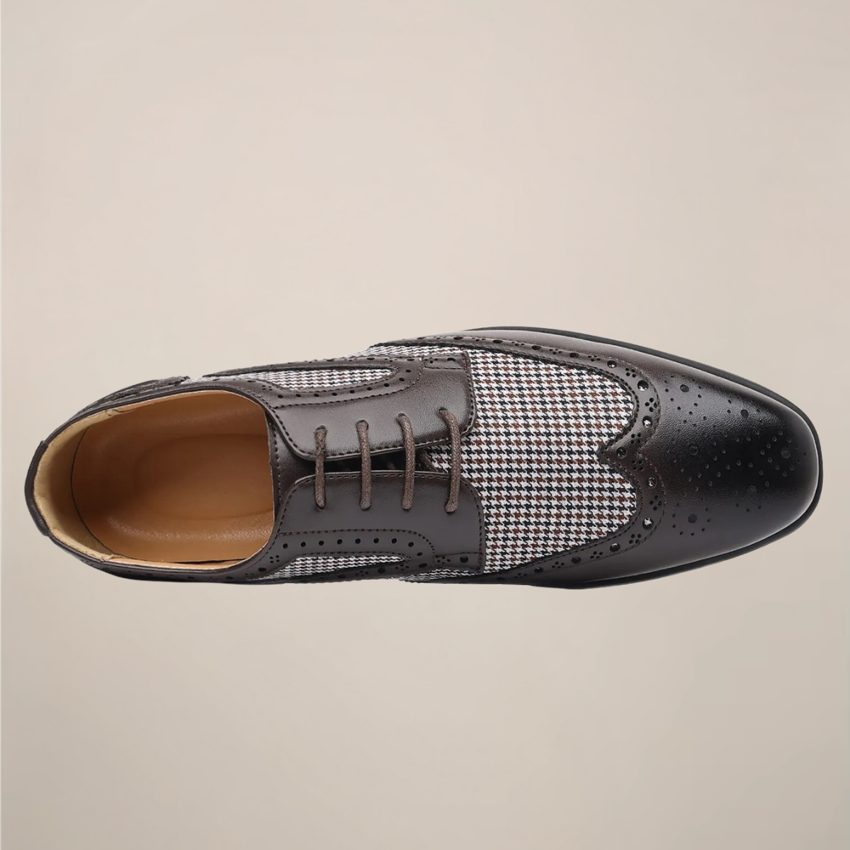 Alex | Chaussures Homme Oxford Pied-de-Poule | Détails Brogue Classiques
