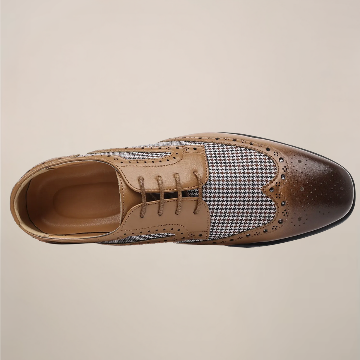 Alex | Chaussures Homme Oxford Pied-de-Poule | Détails Brogue Classiques