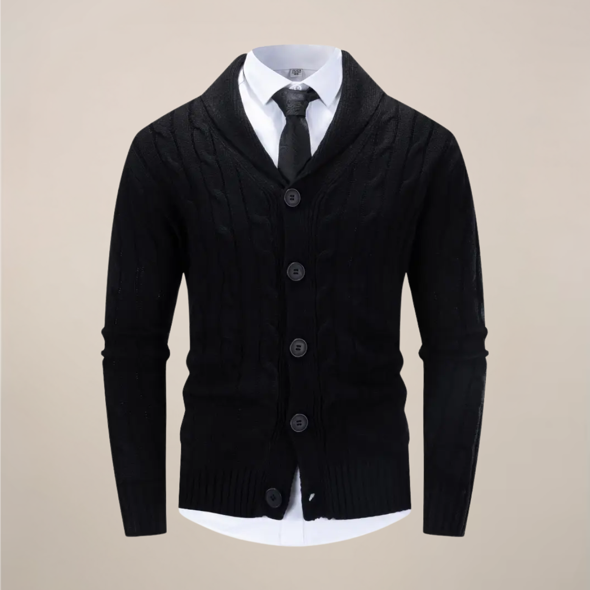 Adam | Cardigan Homme Col Châle | Pull Tricot Épais pour Style Smart Casual et Hiver
