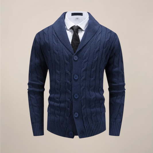 Adam | Cardigan Homme Col Châle | Pull Tricot Épais pour Style Smart Casual et Hiver