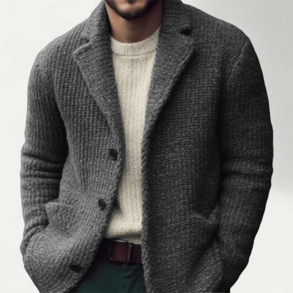 Alfred | Blazer Cardigan Homme Tricot Texturé | Design Classique Boutonné