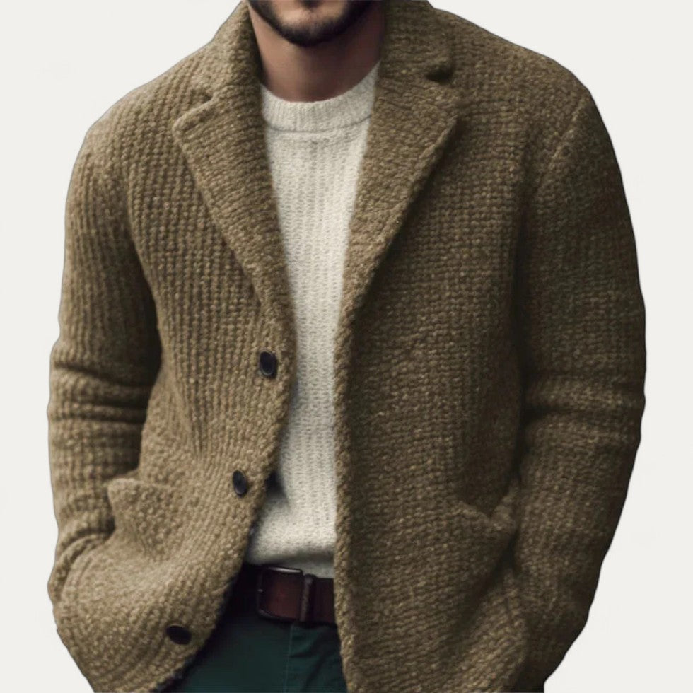 Alfred | Blazer Cardigan Homme Tricot Texturé | Design Classique Boutonné