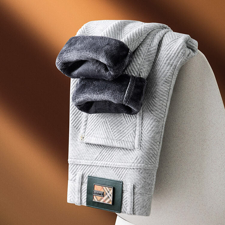 Amos | Pantalon Homme Texturé à Motif Géométrique | Élégance et Confort Moderne