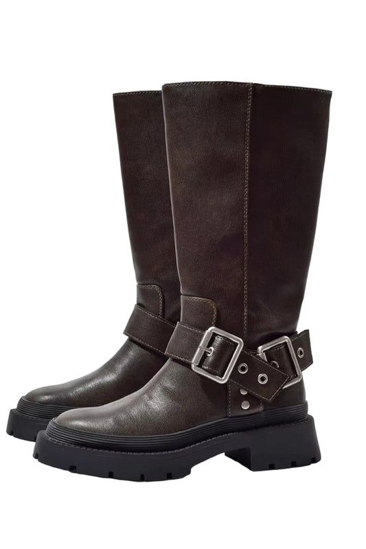 Bottes Hautes Plates pour Femme | Style Urbain et Confort Quotidien