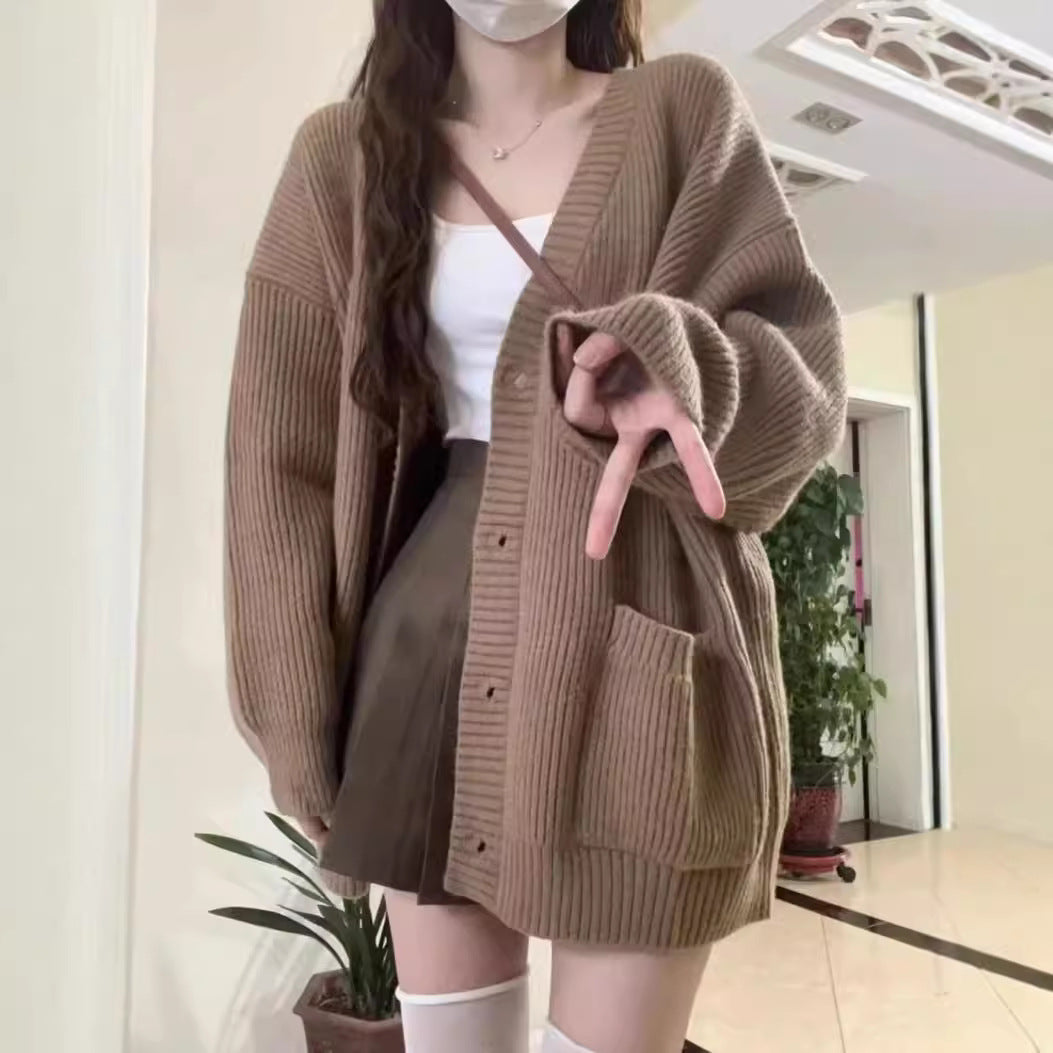 Cardigan Femme | Gilet en Maille Épaisse avec Poches Ouvertes