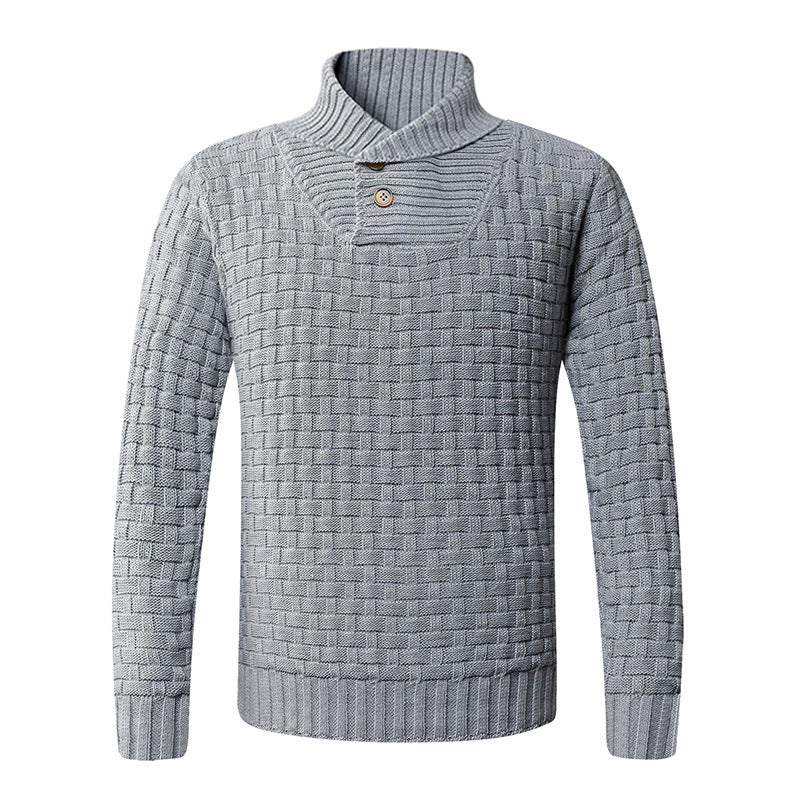 Pull Col Châle Homme | Pull Tricoté avec Col Châle Moderne et Boutons