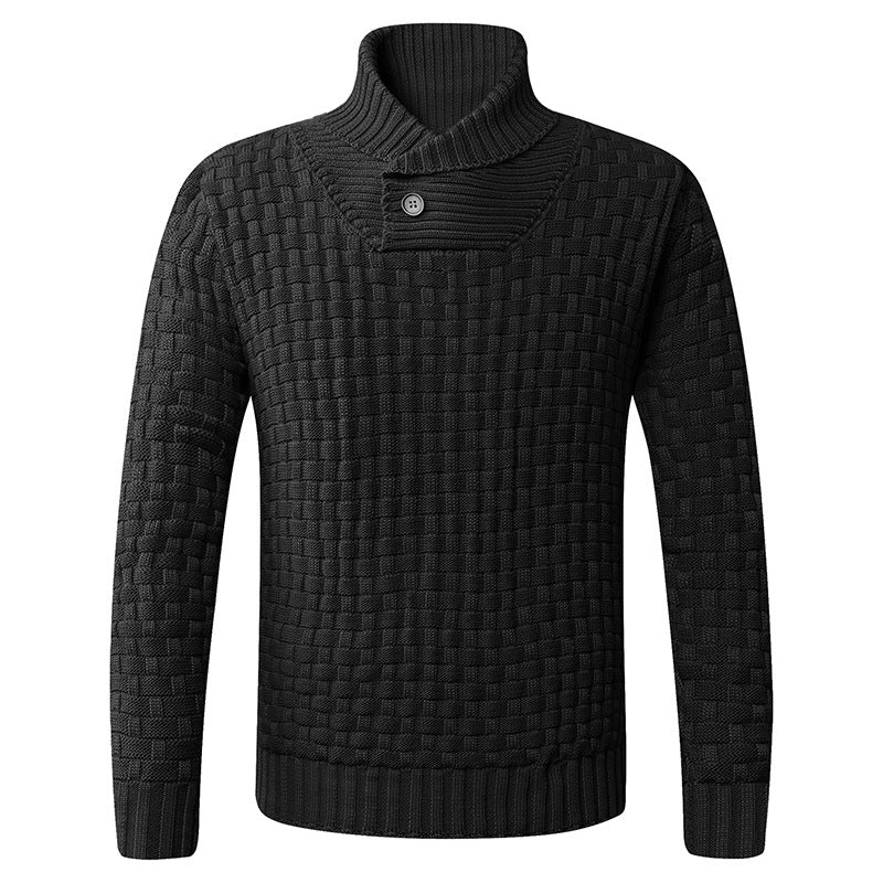 Pull Col Châle Homme | Pull Tricoté avec Col Châle Moderne et Boutons