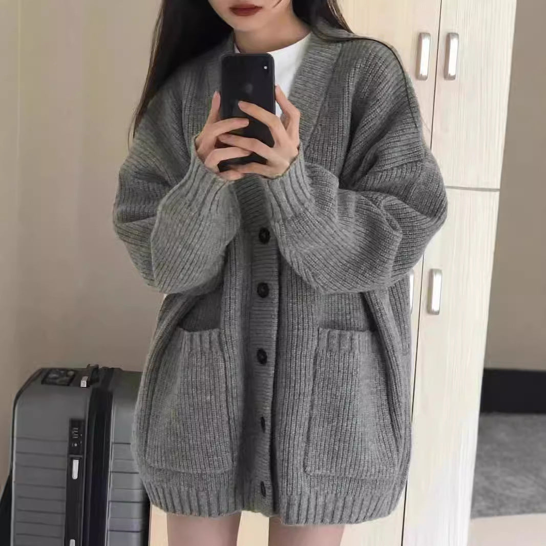 Cardigan Femme | Gilet en Maille Épaisse avec Poches Ouvertes