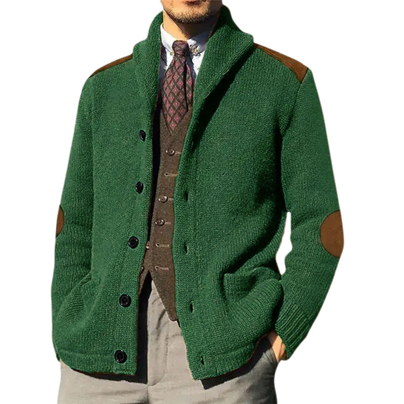 Men’s Cardigan | Gilet Homme Col Châle avec Détails Élégants