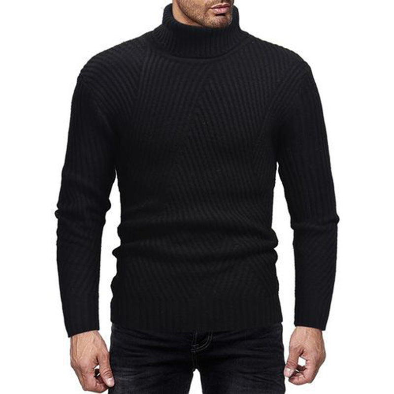 Knitted Sweater Homme | Pull Tricoté à Col Roulé Moderne et Aspect Structuré