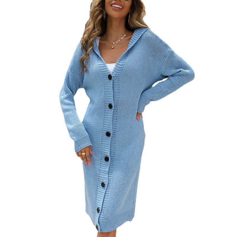 Cardigan à Capuche Femme | Gilet en Maille Épaisse avec Boutons Élégants