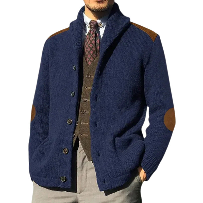 Men’s Cardigan | Gilet Homme Col Châle avec Détails Élégants