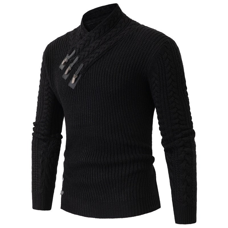 Pull Homme Shawl-Collar | Pull Tricoté à Col Châle avec Motif Torsadé Élégant