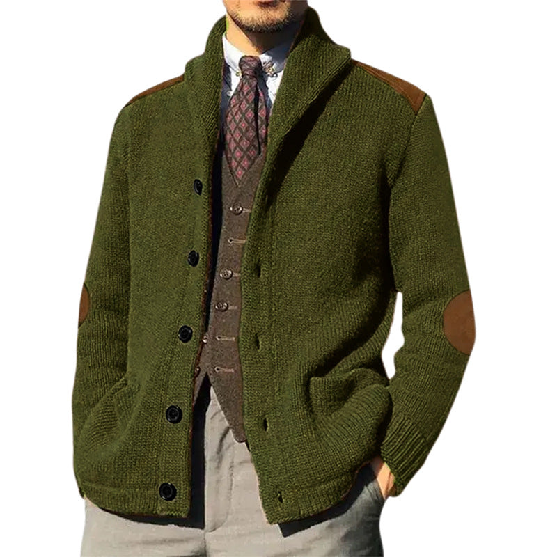 Men’s Cardigan | Gilet Homme Col Châle avec Détails Élégants
