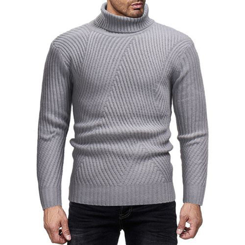 Knitted Sweater Homme | Pull Tricoté à Col Roulé Moderne et Aspect Structuré