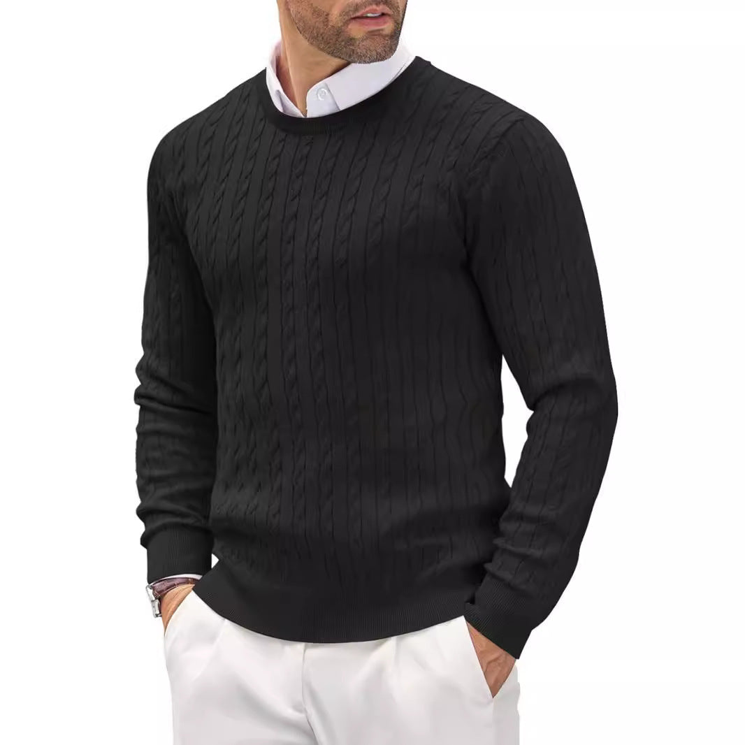 Sweater Homme | Pull Tricoté avec Motif Torsadé Structuré