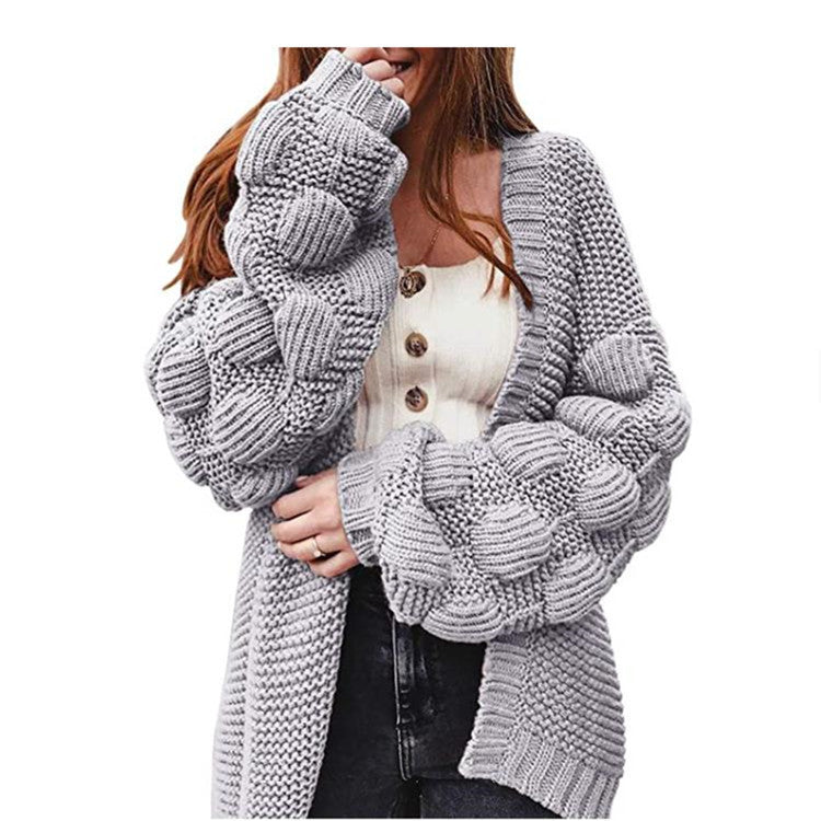 Cardigan Femme | Gilet à Manches Volumineuses