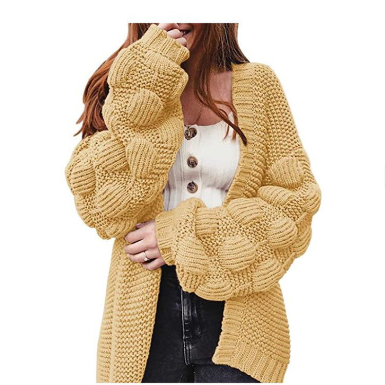 Cardigan Femme | Gilet à Manches Volumineuses