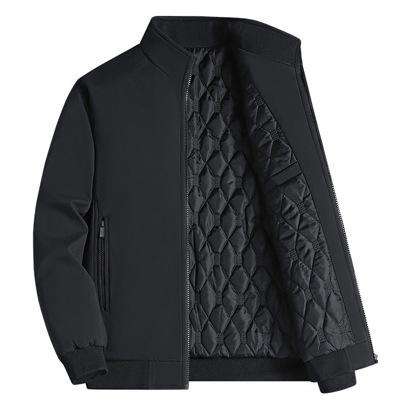 Holvar | Veste Homme Matelassée Légère, Col Revers, Motif Losanges, Fermeture Zip & Boutons, Coupe Ajustée