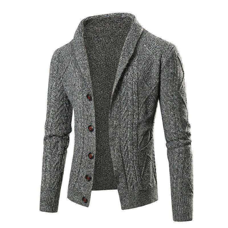 Gilet Homme Cable-Knit | Cardigan Tricoté à Motif Moderne avec Poches Plaquées