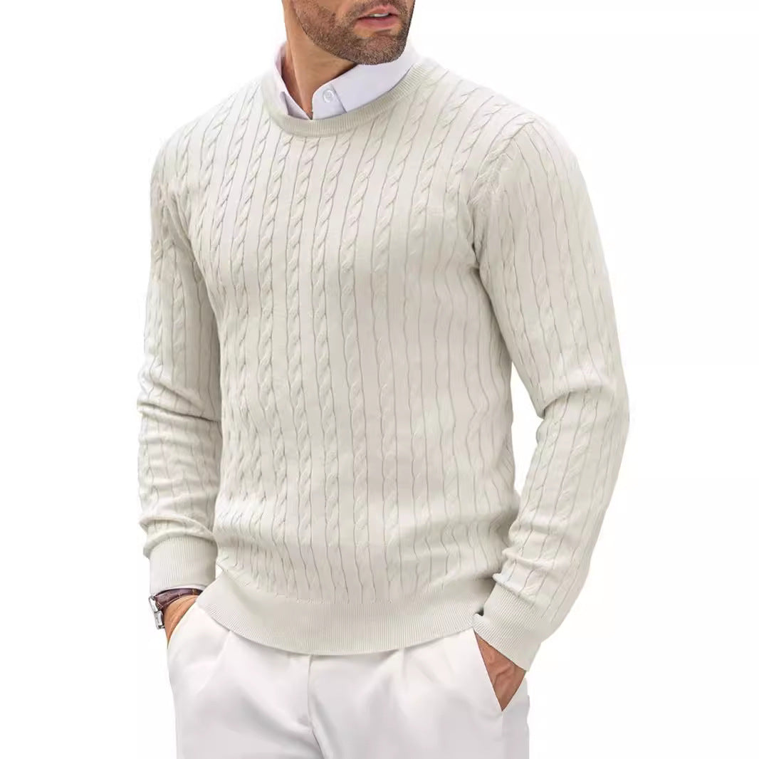 Sweater Homme | Pull Tricoté avec Motif Torsadé Structuré