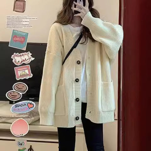 Cardigan Femme | Gilet en Maille Épaisse avec Poches Ouvertes