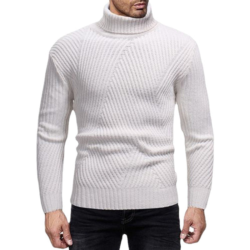 Knitted Sweater Homme | Pull Tricoté à Col Roulé Moderne et Aspect Structuré