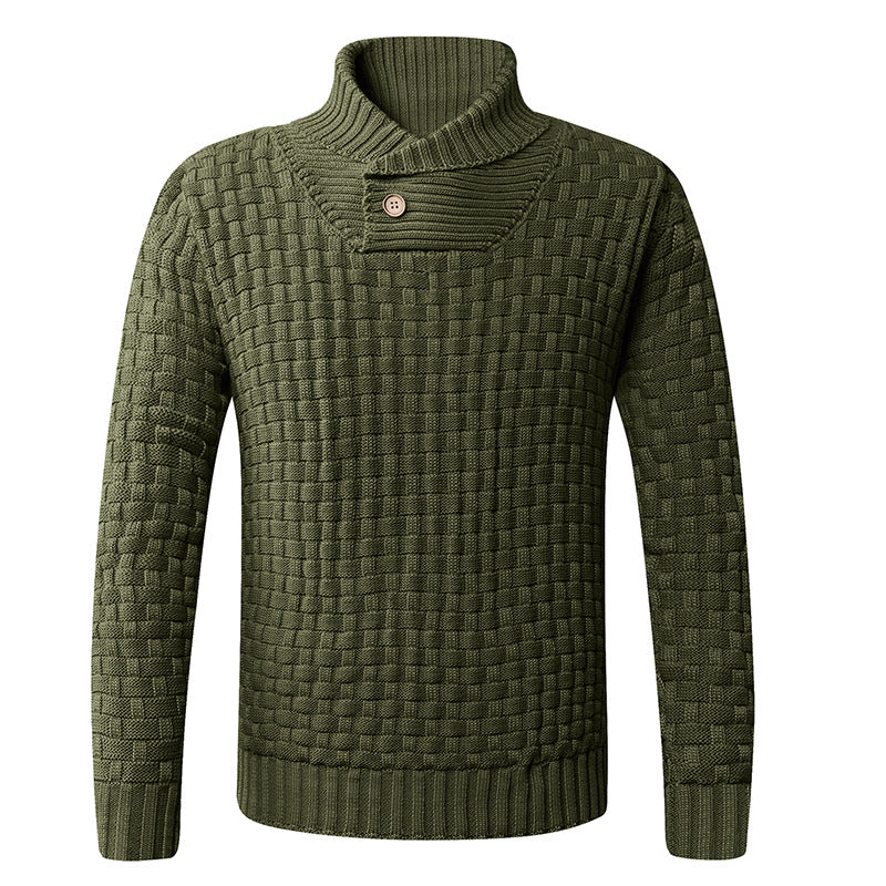 Pull Col Châle Homme | Pull Tricoté avec Col Châle Moderne et Boutons