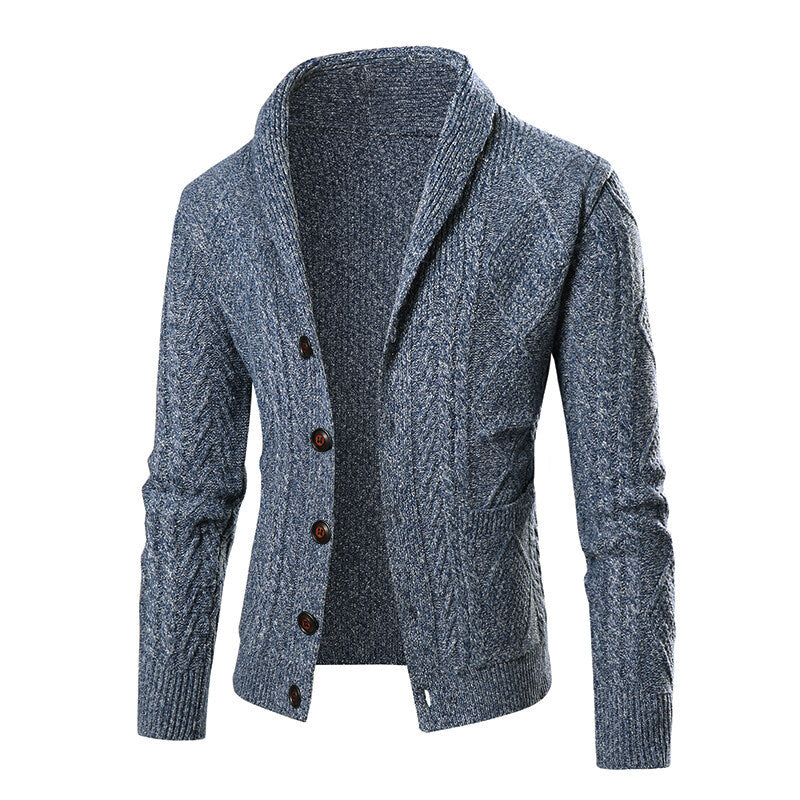 Gilet Homme Cable-Knit | Cardigan Tricoté à Motif Moderne avec Poches Plaquées