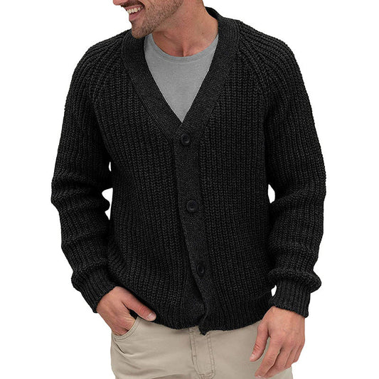 Men’s Chunky Knit Cardigan | Gilet Homme Tricot Gros Mailles avec Boutons Élégants