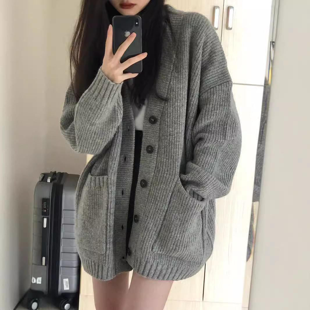 Cardigan Femme | Gilet en Maille Épaisse avec Poches Ouvertes