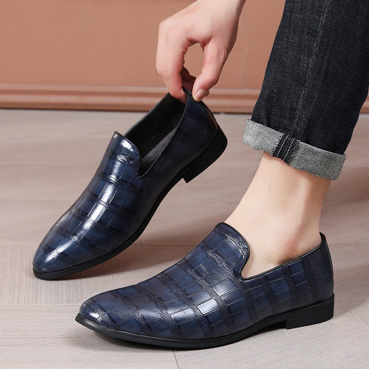 Albanor | Mocassins Homme en Cuir Motif Pierre Slip-On Ajustement Classique Élégant