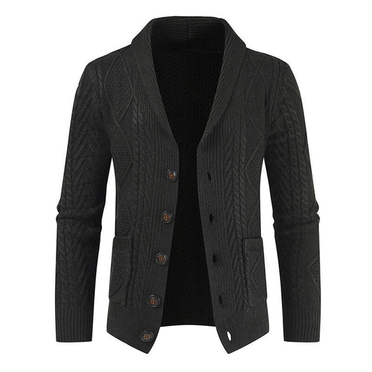 Gilet Homme Cable-Knit | Cardigan Tricoté à Motif Moderne avec Poches Plaquées