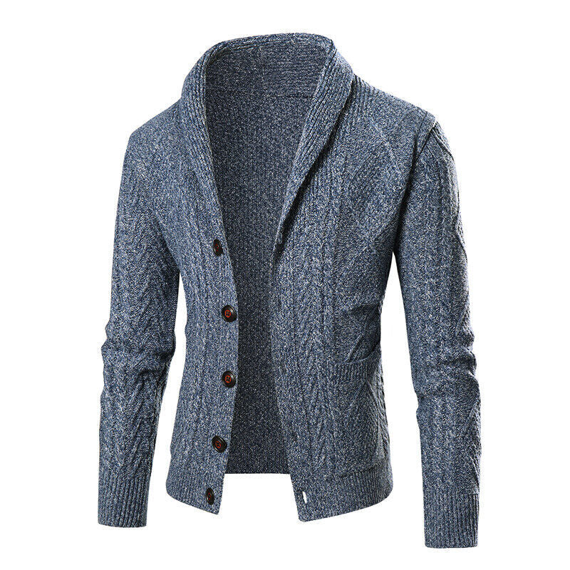 Gilet Homme Cable-Knit | Cardigan Tricoté à Motif Moderne avec Poches Plaquées