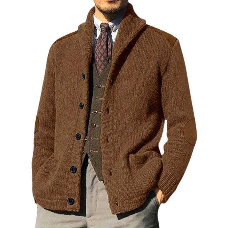 Men’s Cardigan | Gilet Homme Col Châle avec Détails Élégants
