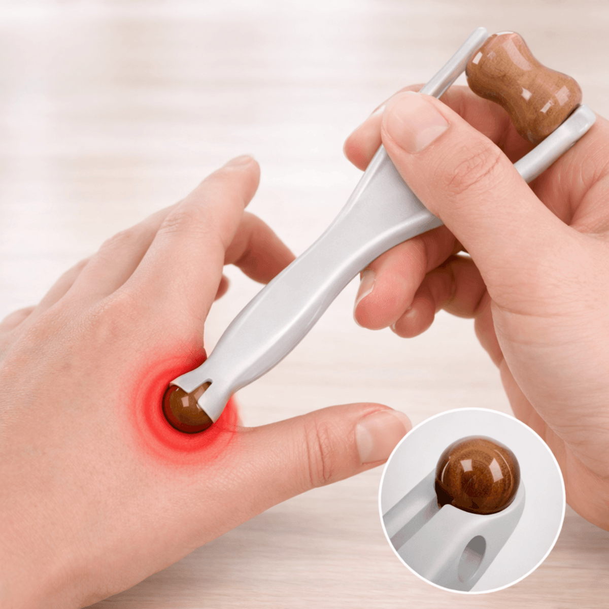 PalmRelief™ | Handmassage-Roller aus natürlichem Bian-Stein