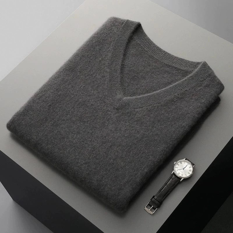 Cashmere Pull Homme Sans Manches à Col V, Douceur Luxueuse et Confort Léger