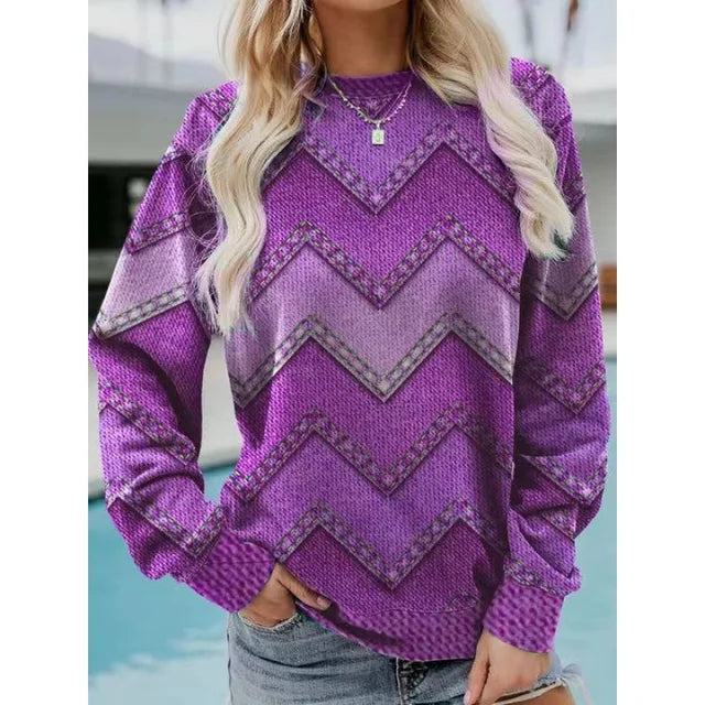 Ymke | Pull Tricoté à Motif Zigzag Élégant