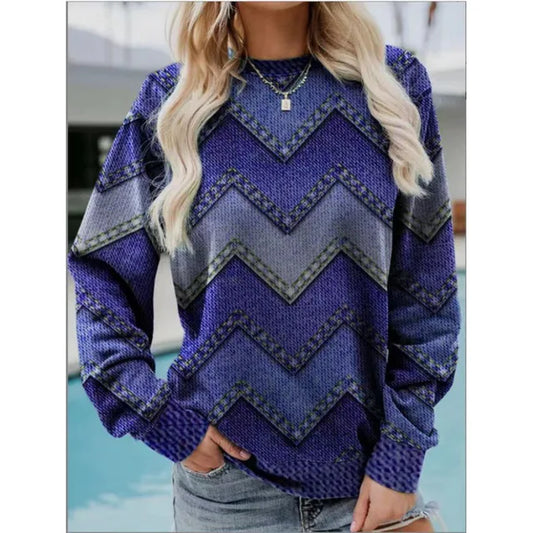 Ymke | Pull Tricoté à Motif Zigzag Élégant