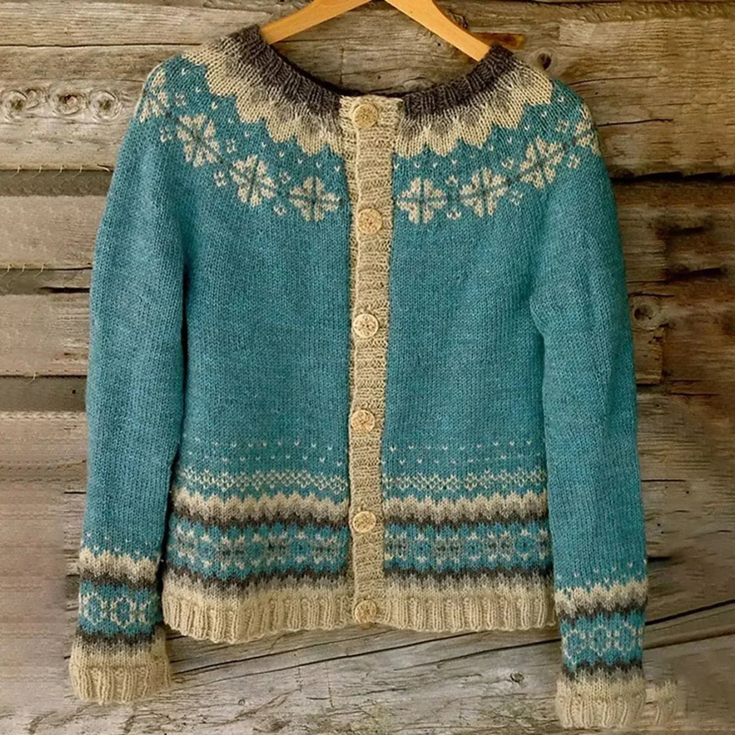 Nordic Warm Knit Cardigan Femme | Élégance et Chaleur pour l’Hiver