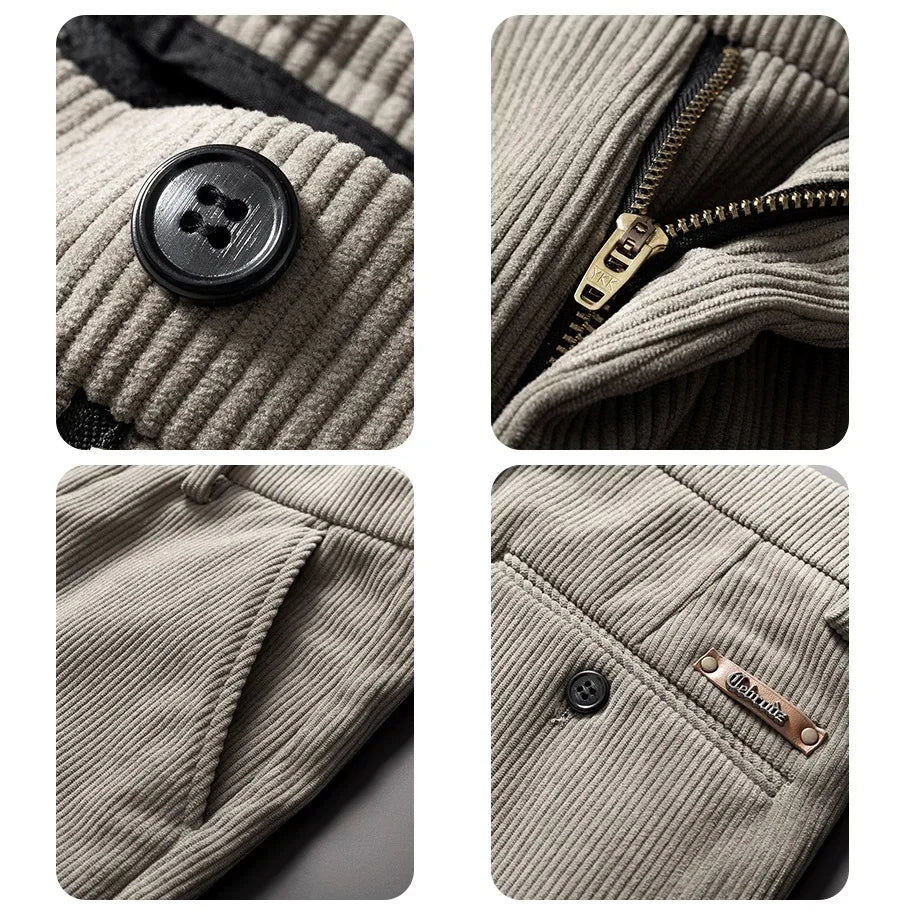 Everton | Pantalon Homme en Velours Doublé Polaire Slim Fit